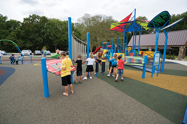 children playing in playground